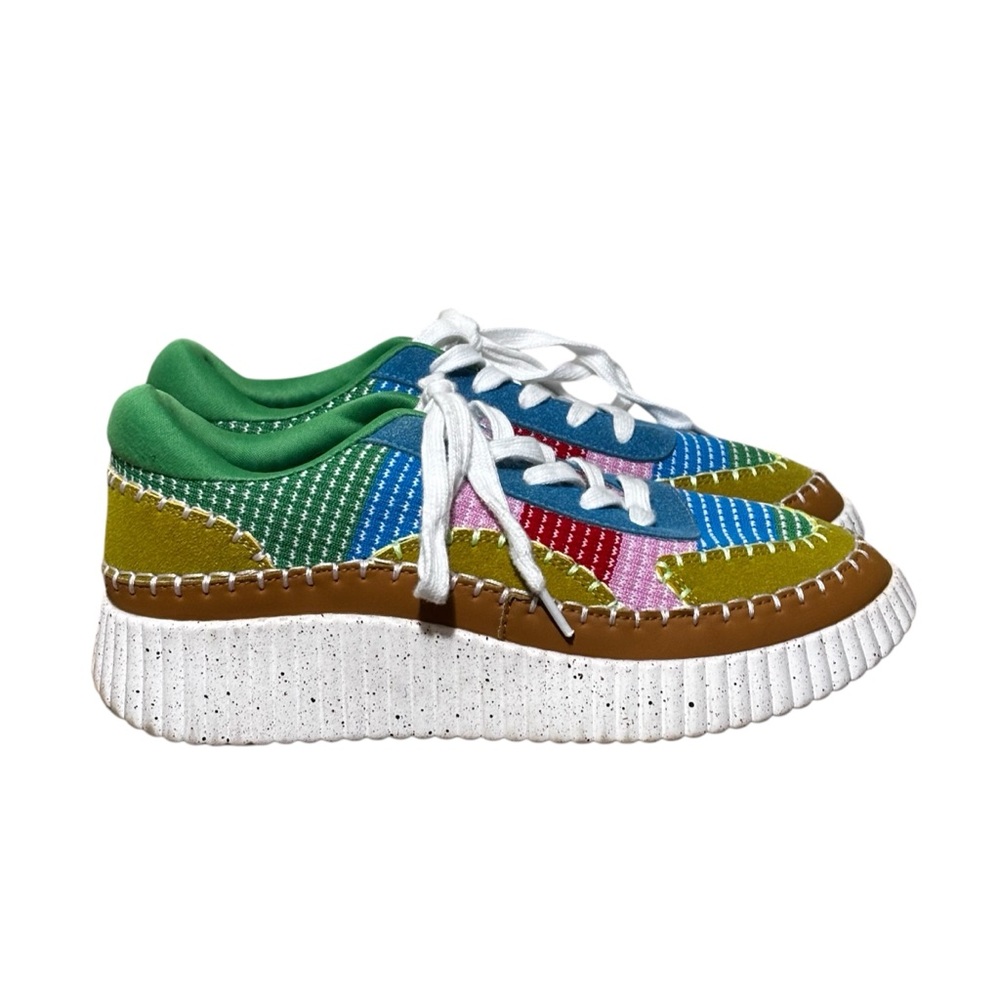 Liliana Jessy-1 Women's Knitted Low Top Patchwork Fashion Sneakers. Women’s 8.5